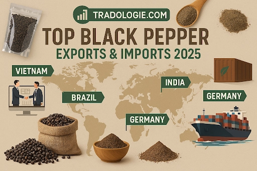 Top black pepper export & imports 2025