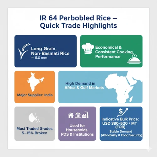 IR 64 Parboiled Rice