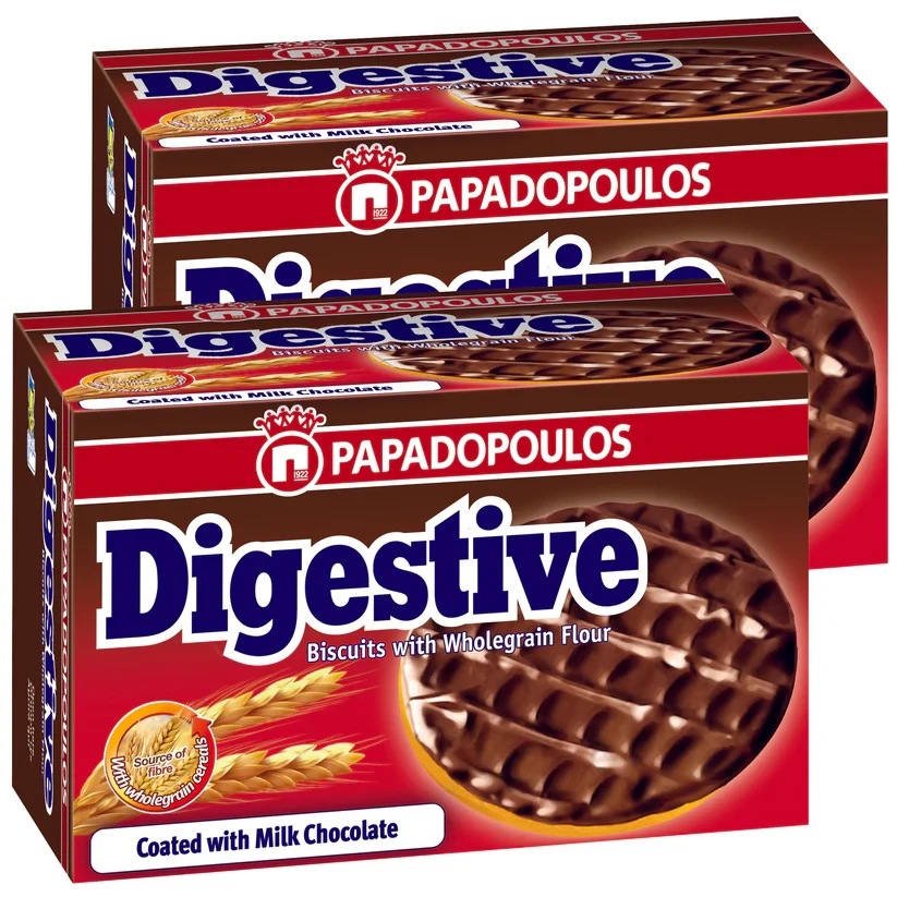 Digestive Biscuits With Wholegrain Flour, Milk Chocolate 200gm Dual Pack - Promo X10