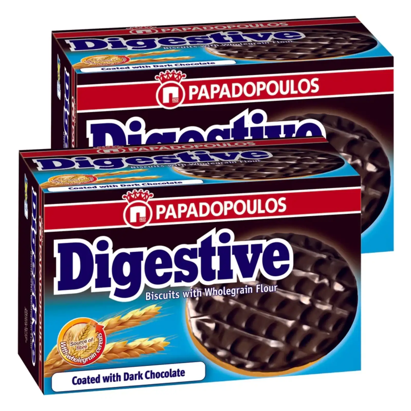 Digestive Biscuits With Wholegrain Flour, Dark Chocolate 200gm Dual Pack - Promo X10