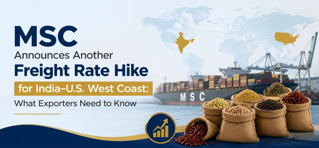 MSC Announces Another Freight Rate Hike for India–U.S. West Coast What Exporters Need to Know