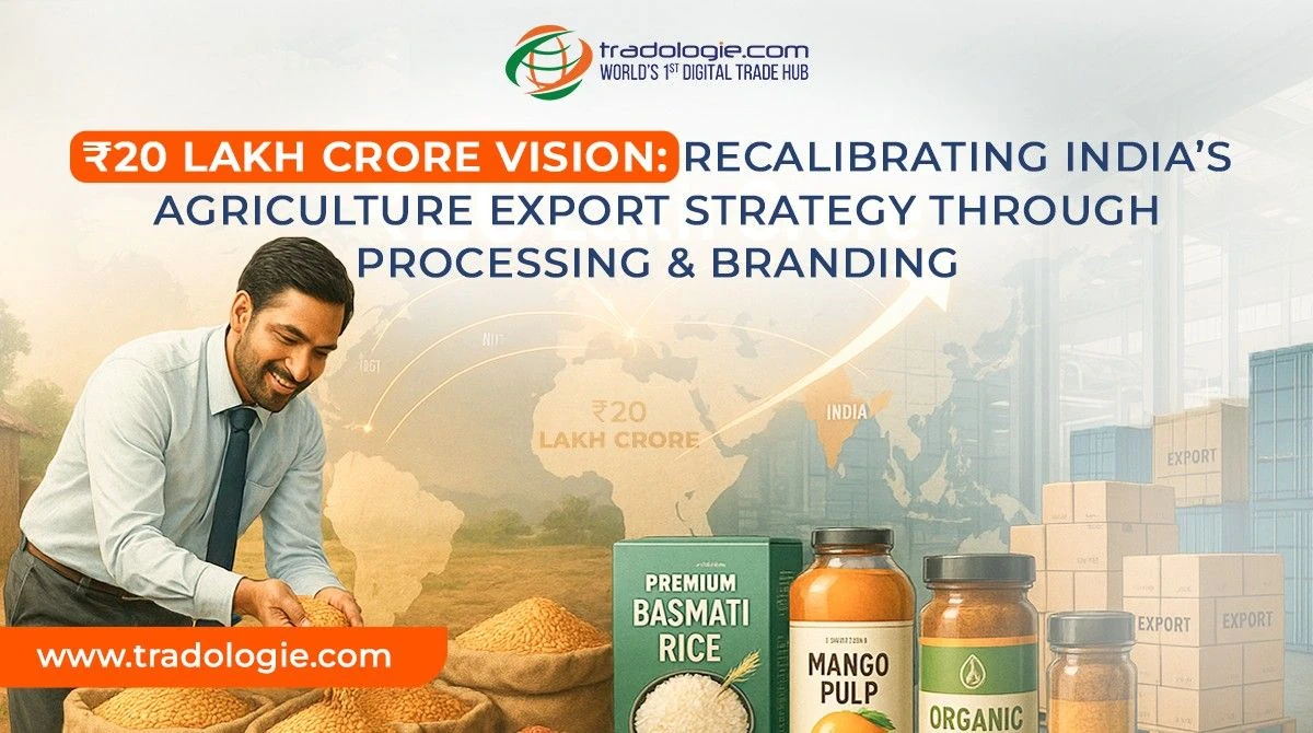 Rs 20 Lakh Crore Vision: Recalibrating India’s Agriculture Export Strategy Through Processing & Branding Rs 20 Lakh Crore Vision: Recalibrating India’s Agriculture Export Strategy Through Processing & Branding