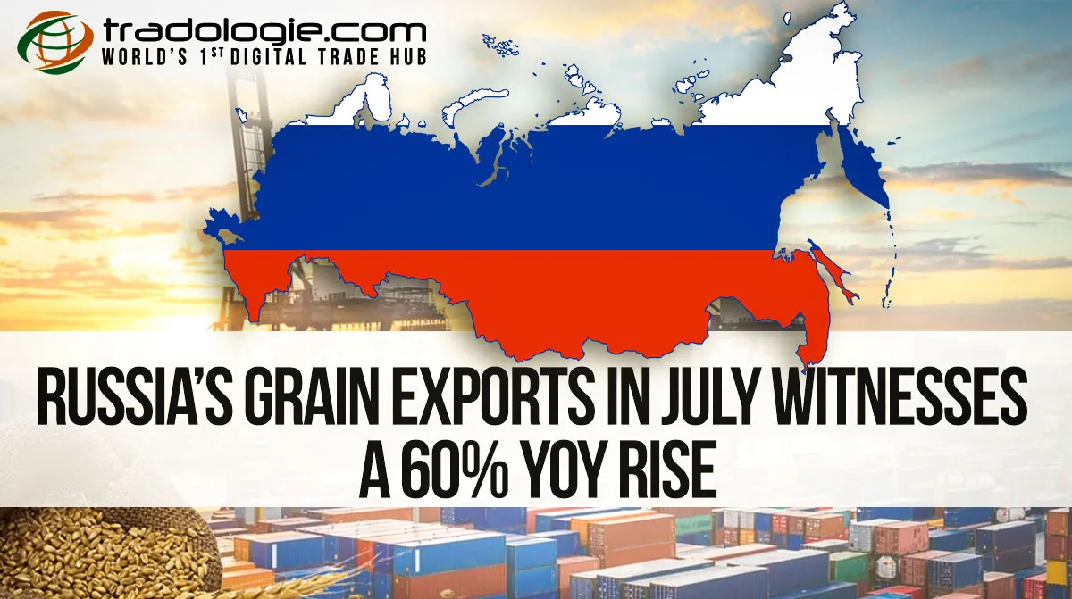 Russia’s Grain Exports In July Witnesses A 60% YoY Rise