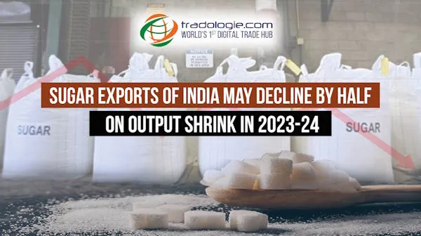 Sugar Exports of India May Decline By Half On Output Shrink in 2023-24
