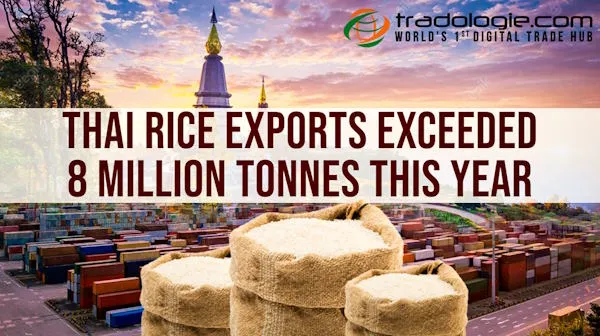 Thai Rice Exports Exceeded 8 Million Tonnes This Year